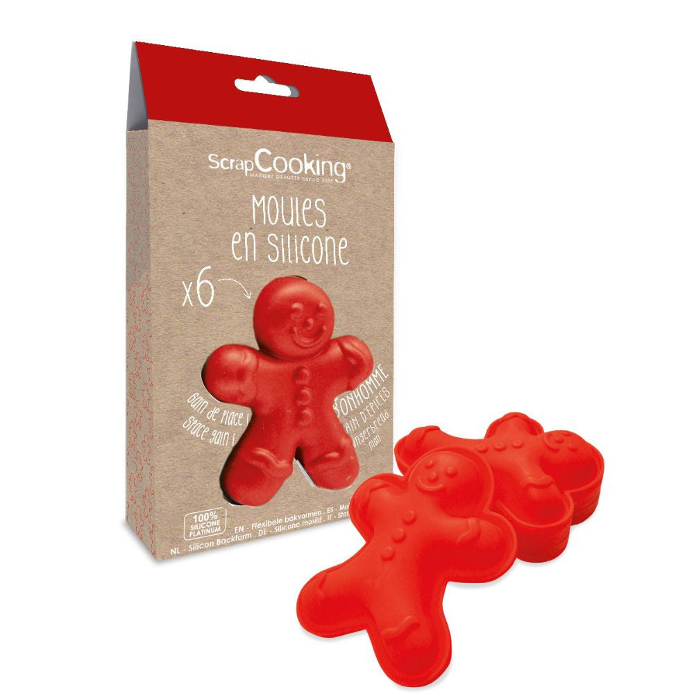 Moule silicone Bonhomme pain d'épices x6 - Ookies