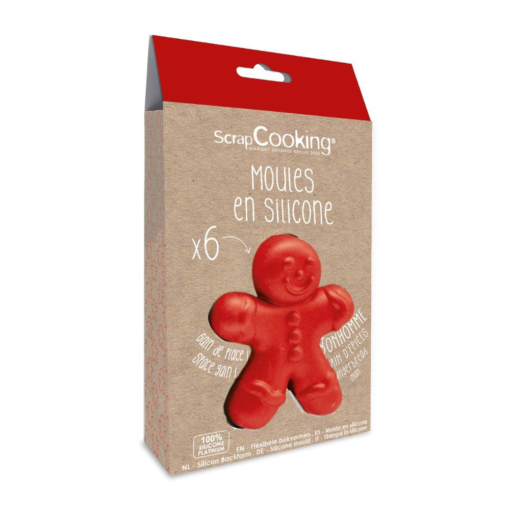 Moule silicone Bonhomme pain d'épices x6 - Ookies