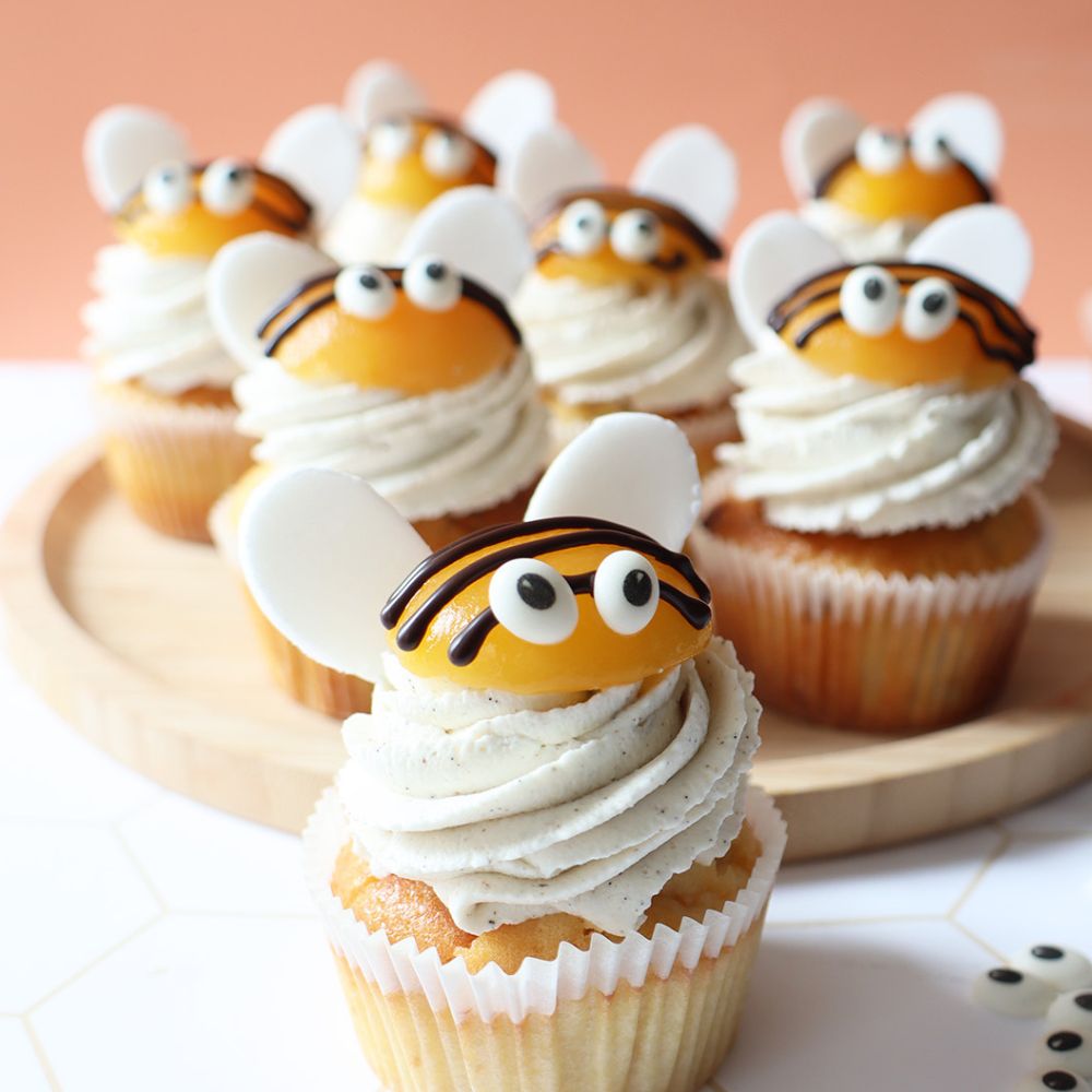 Box Cupcakes abeilles abricot - Ookies