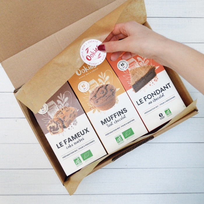 Pack Sacha mordu de chocolat <br>3 préparations gâteaux BIO chocolat</br> - Ookies