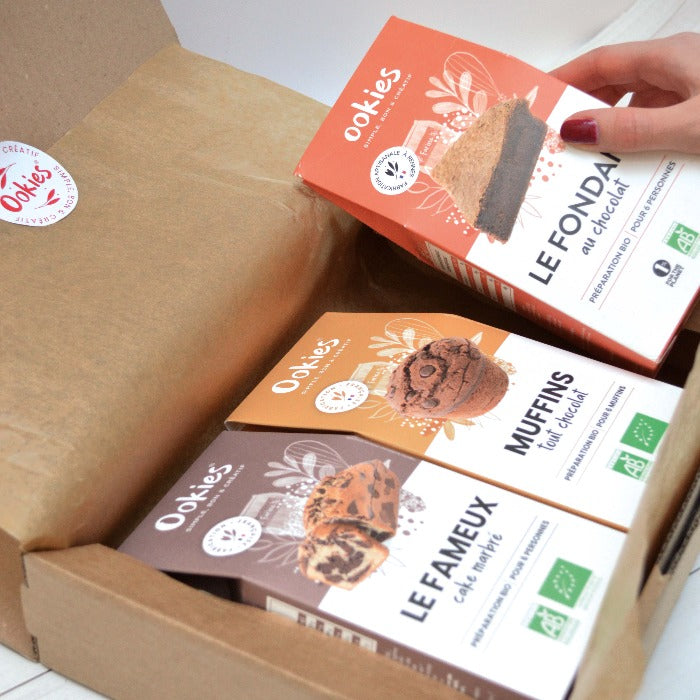 Pack Sacha mordu de chocolat <br>3 préparations gâteaux BIO chocolat</br> - Ookies