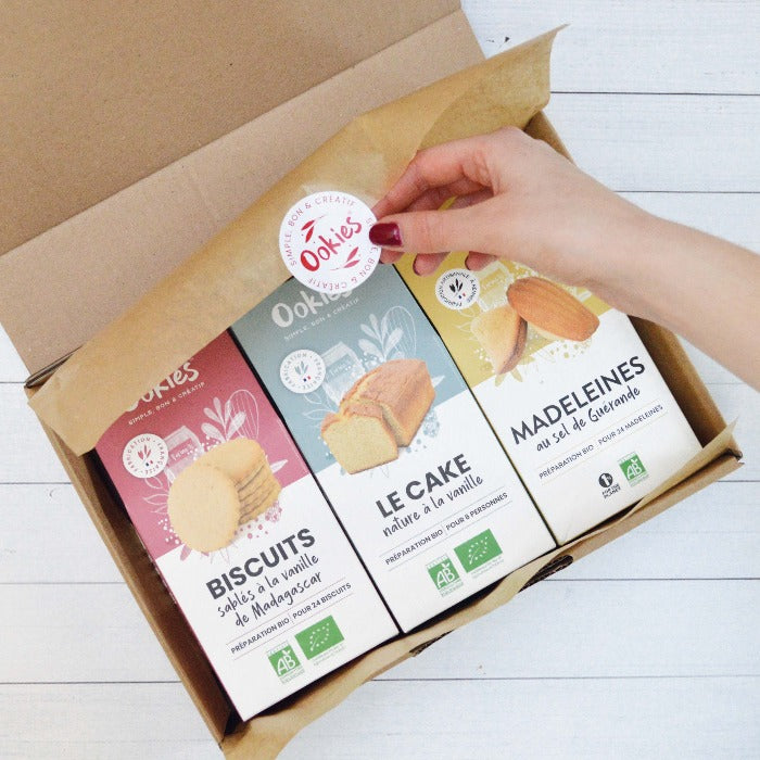 Pack Maé ne loupe jamais son Goûter<br>3 préparations gâteaux BIO</br> - Ookies