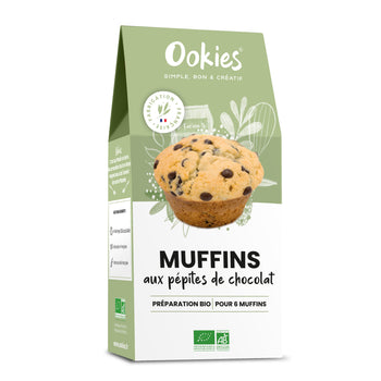 Muffins aux Pépites de Chocolat <br>Préparation pour gâteau bio</br> - Ookies
