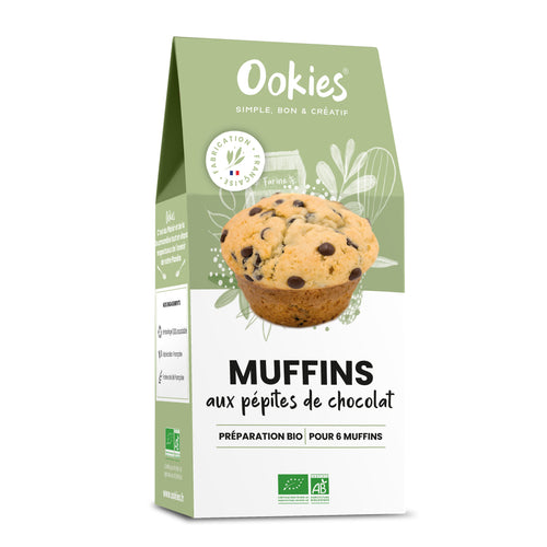 Muffins aux Pépites de Chocolat <br>Préparation pour gâteau bio</br> - Ookies