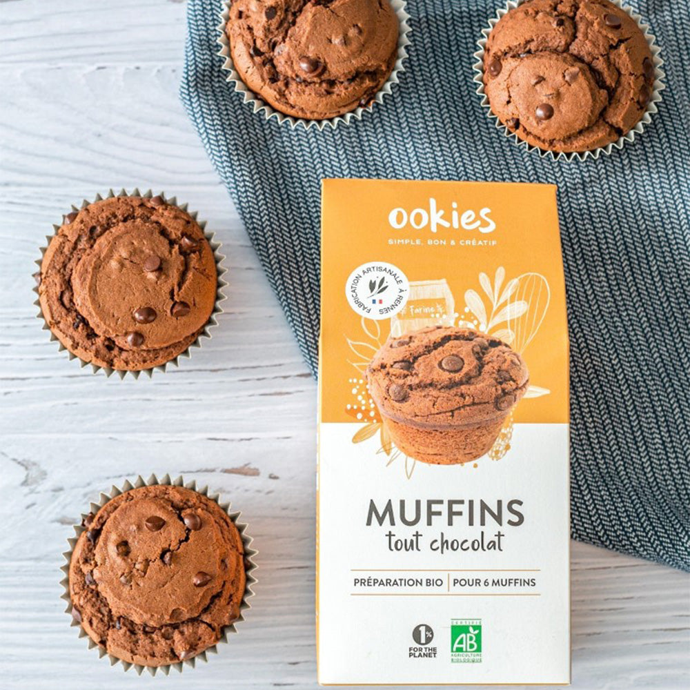 Muffins tout Chocolat Préparation pour gâteau bio - Ookies
